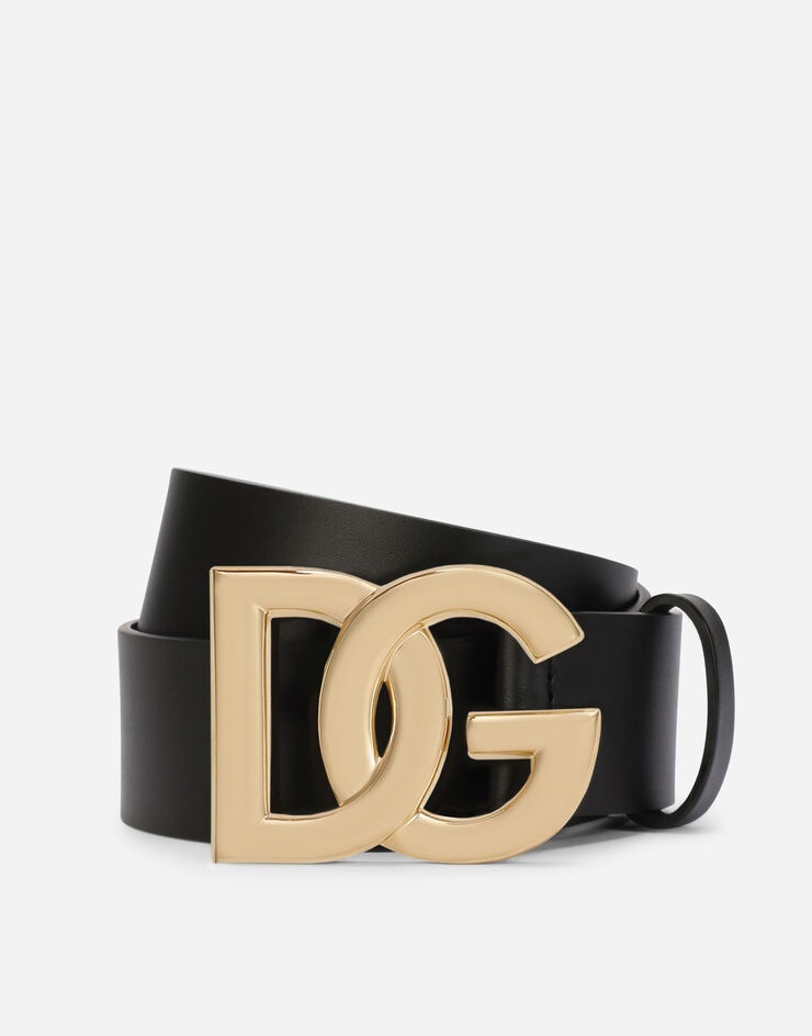 Lux leather belt with crossover DG logo buckle - 1