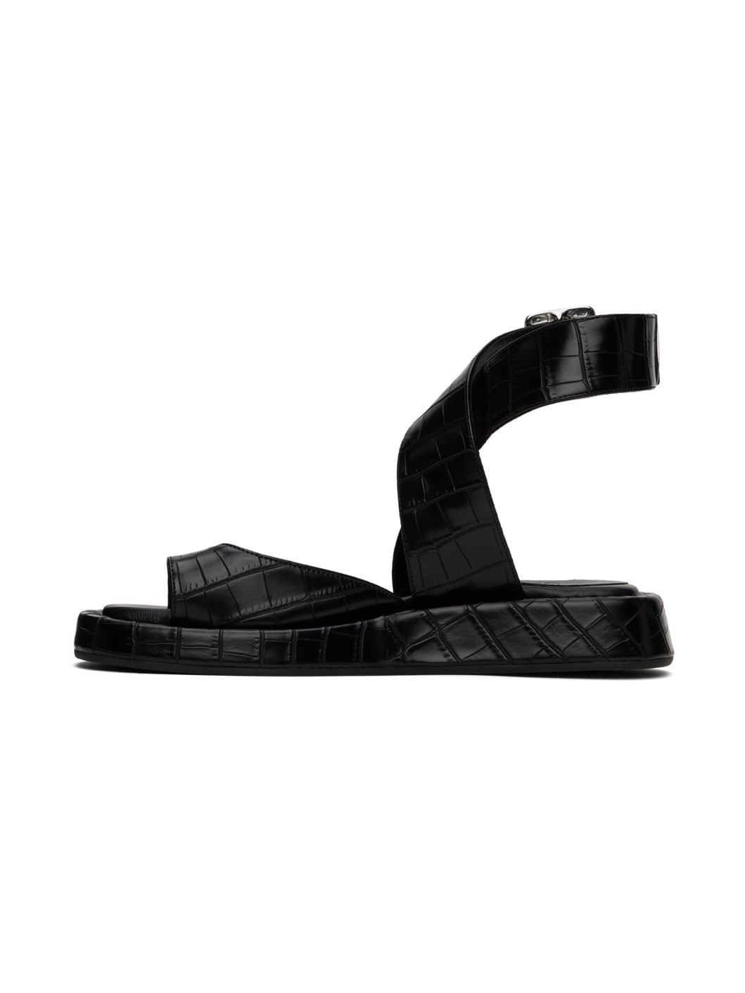 Black Roxanne Croc Sandals - 3