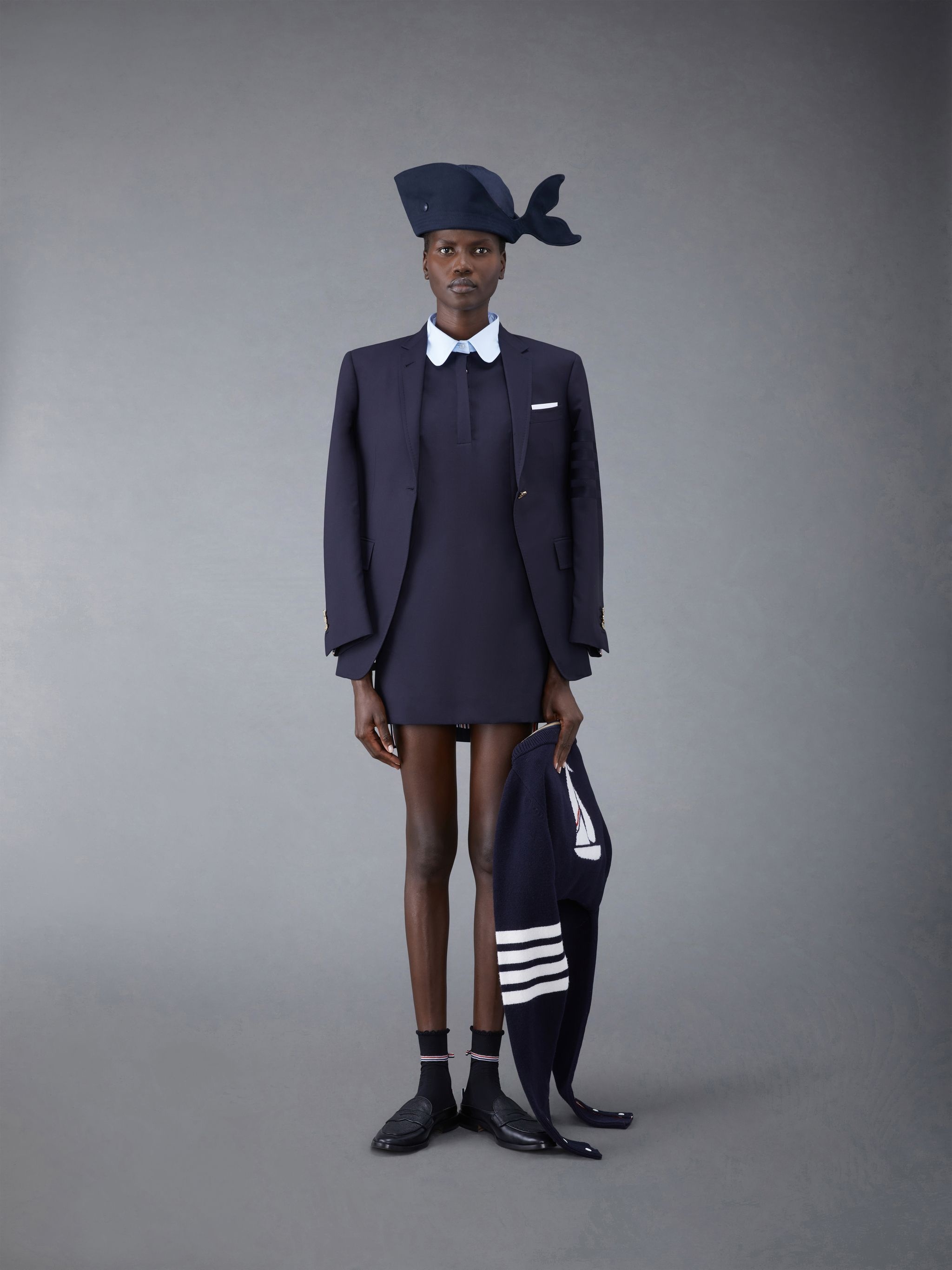 Plain Weave 4-Bar Seamed Sport Coat Dress - 7