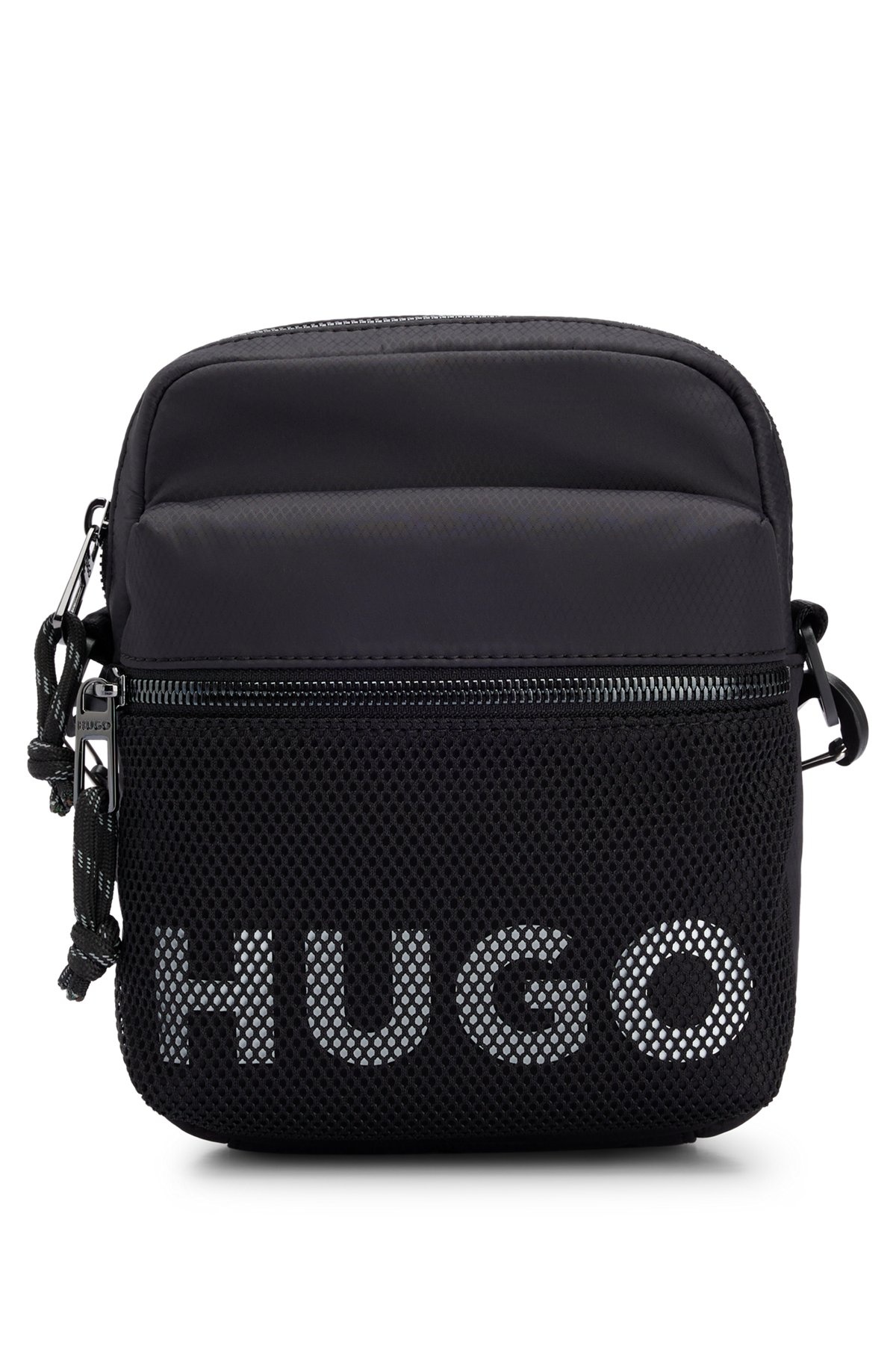 REPORTER BAG WITH CONTRAST LOGO AND MESH OVERLAY - 2