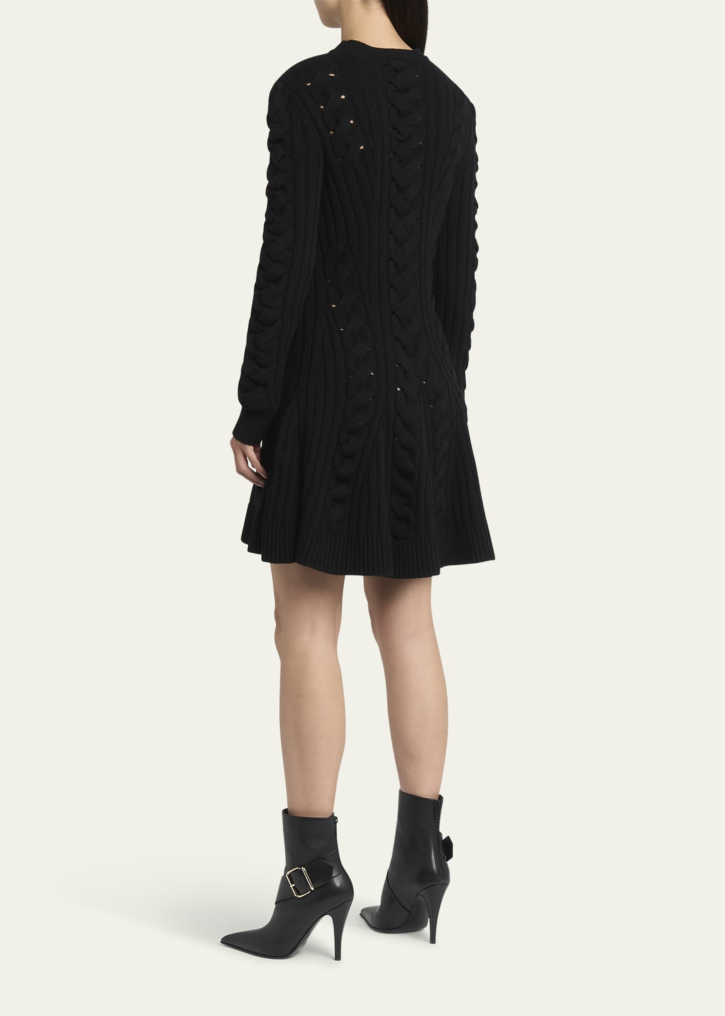 Cable-Knit Wool Cashmere Mini Dress - 3