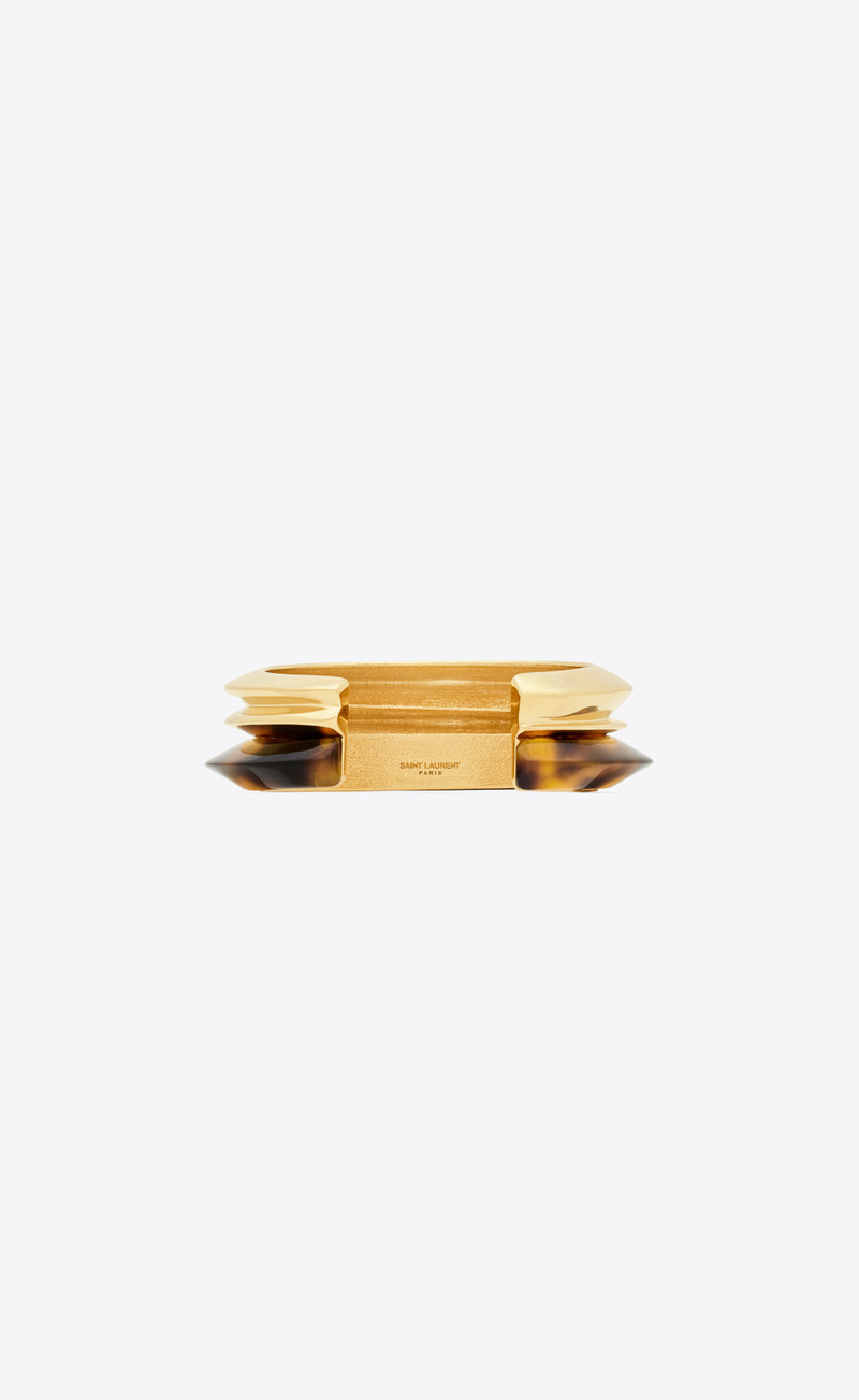 tortoiseshell duet cuff in resin and metal 3