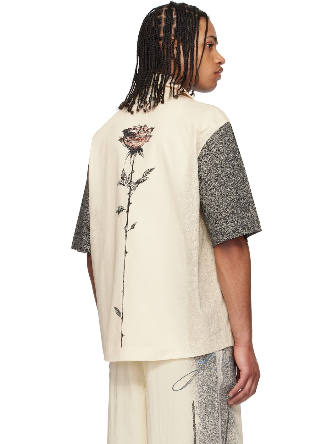 Beige 'The Multi-Tattoo' Bowling Shirt - 3