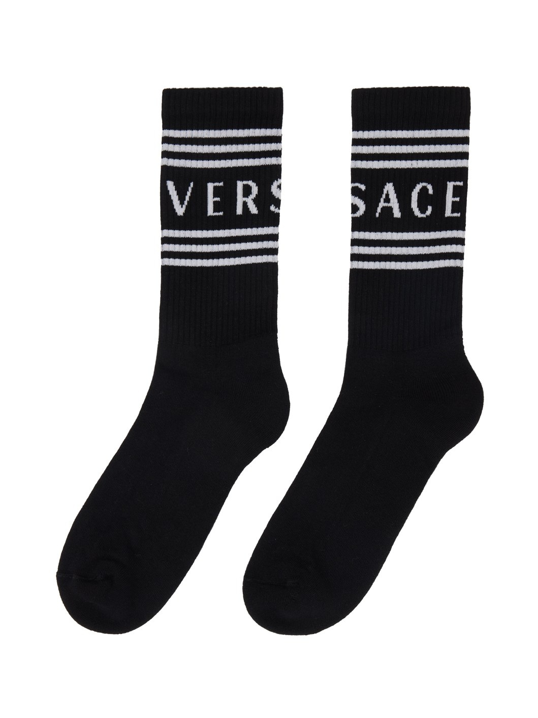 Black & White 90s Vintage Logo Socks - 2