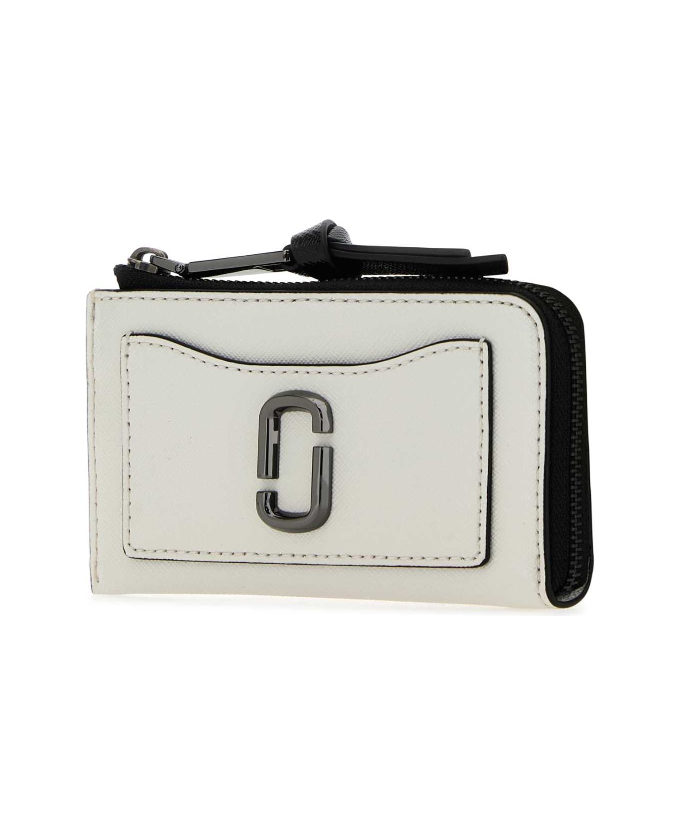 White Leather Utility Snapshot Wallet - 2