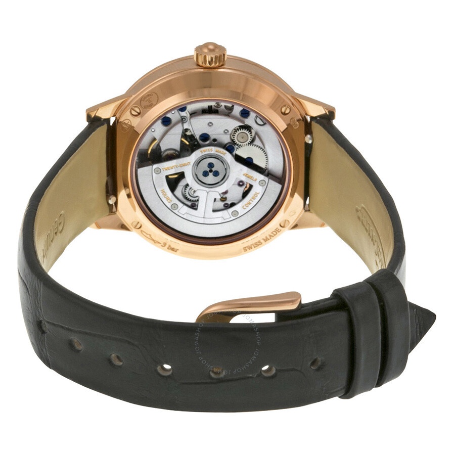 Jaeger LeCoultre Rendez-Vous  Silver Dial 18kt Rose Gold Black Leather Ladies Watch Q3462521 - 3
