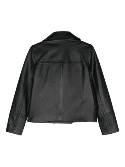 Yves Salomon double-breasted leather blazer outlook