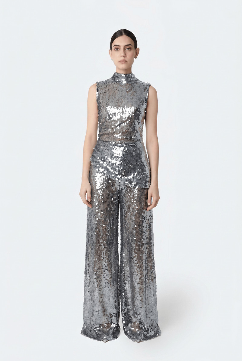 LAPOINTE Mesh Sequin Wide Leg Pant outlook