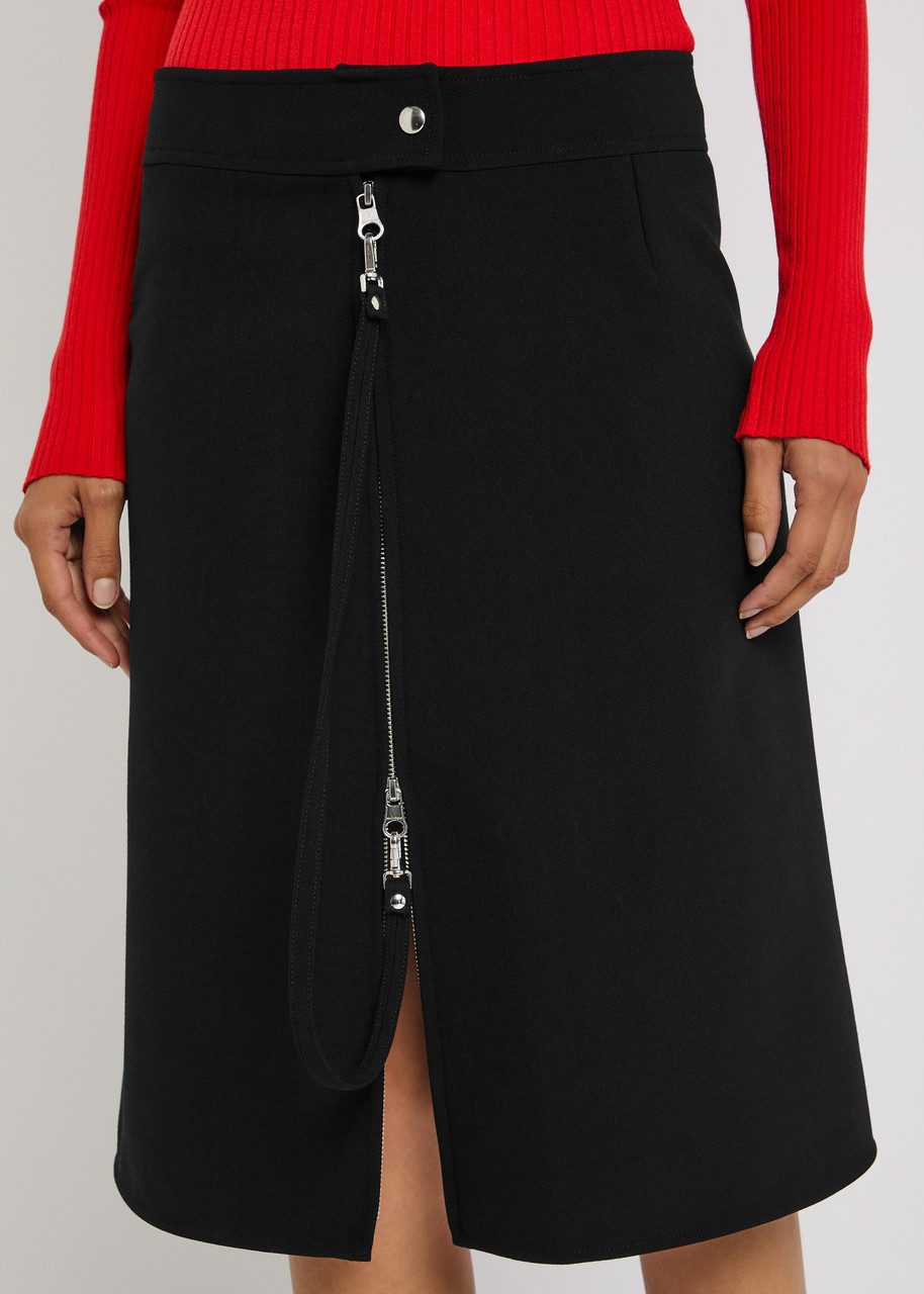 Courrèges Zipped Heritage Crepe Midi Skirt - 5