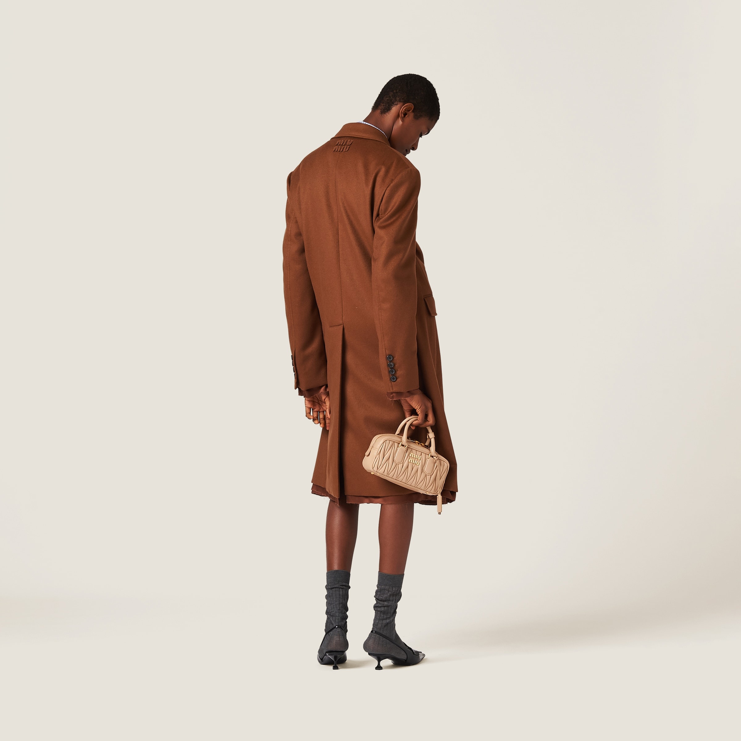 Double-breasted velour coat - 3