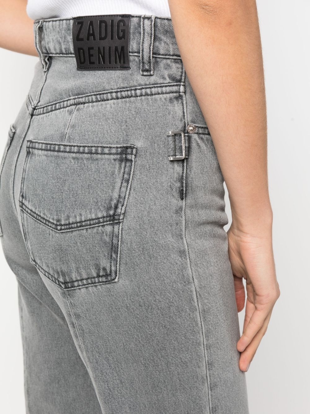 distressed straight-leg jeans - 5