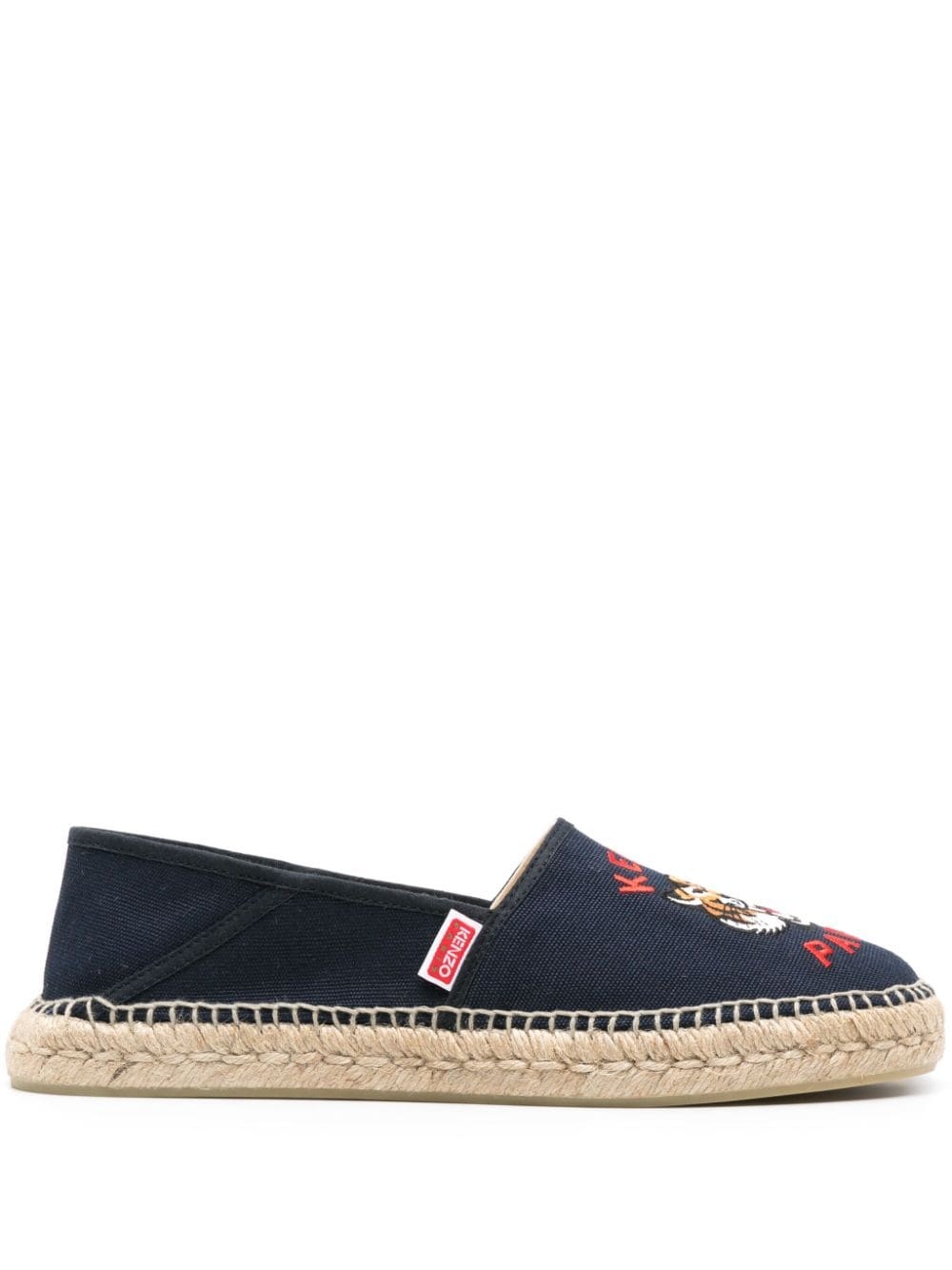 tiger embroidered cotton espadrilles - 1