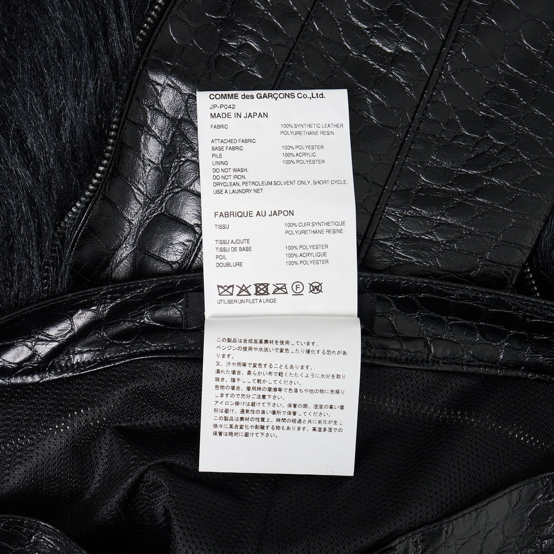 Fake Leather Acrylic Faux Fur Pants - 3