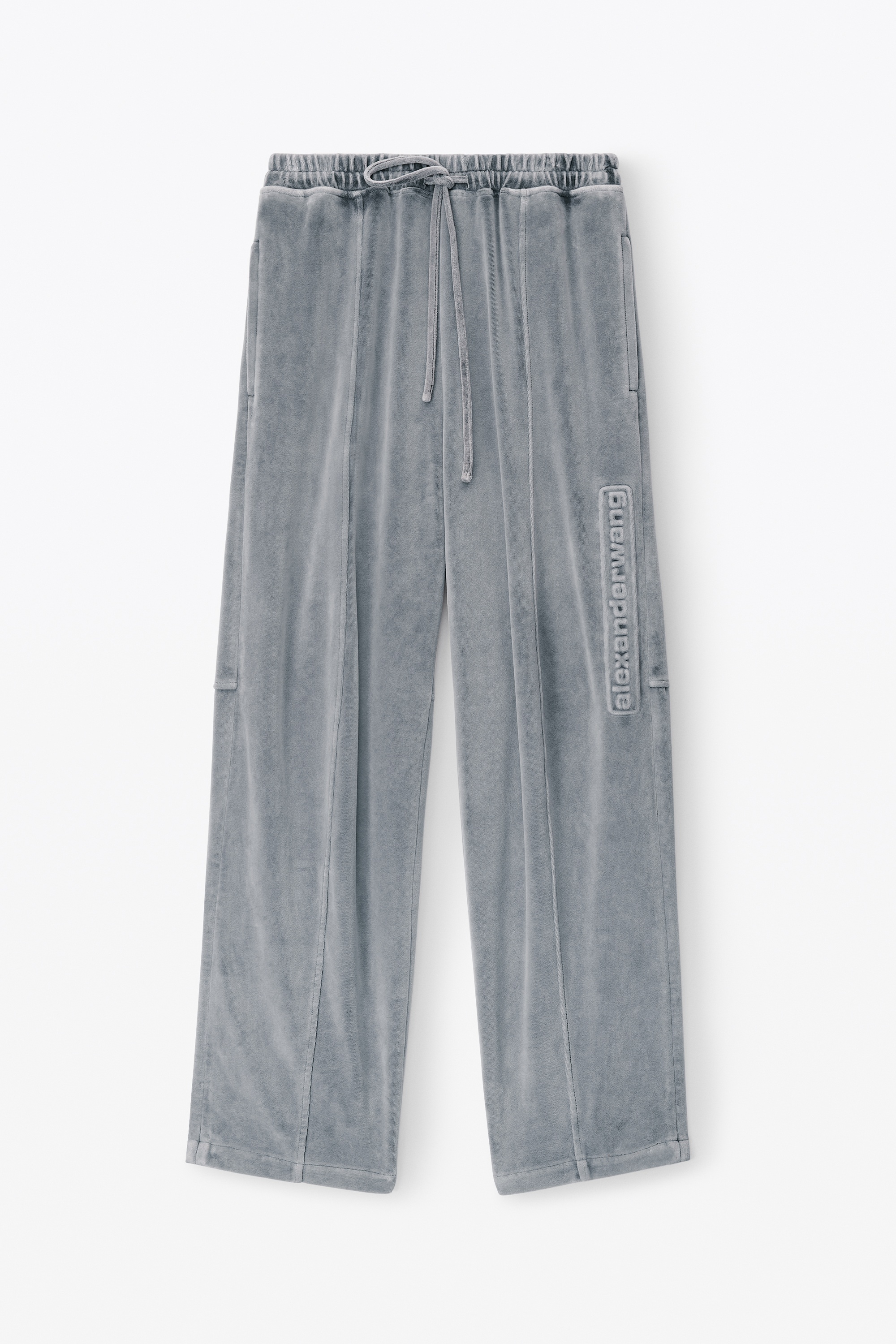 logo track pant in velour - 1