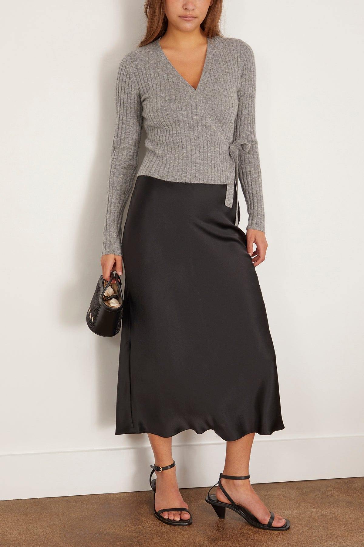 Wrap Cardigan in Heather Melange - 2