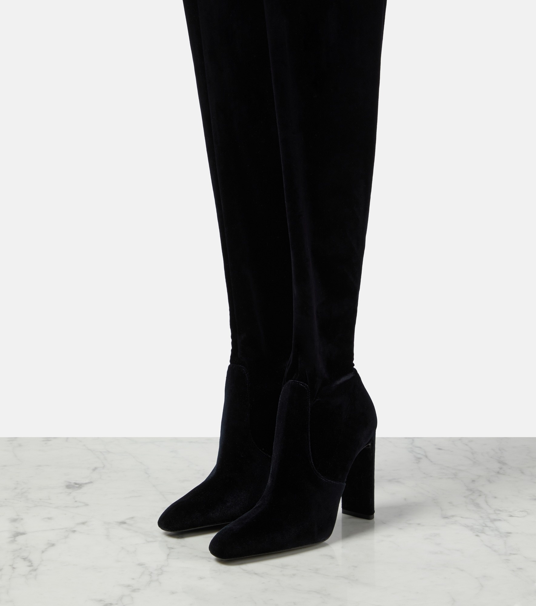 Auteuil 105 velvet over-the-knee boots - 5