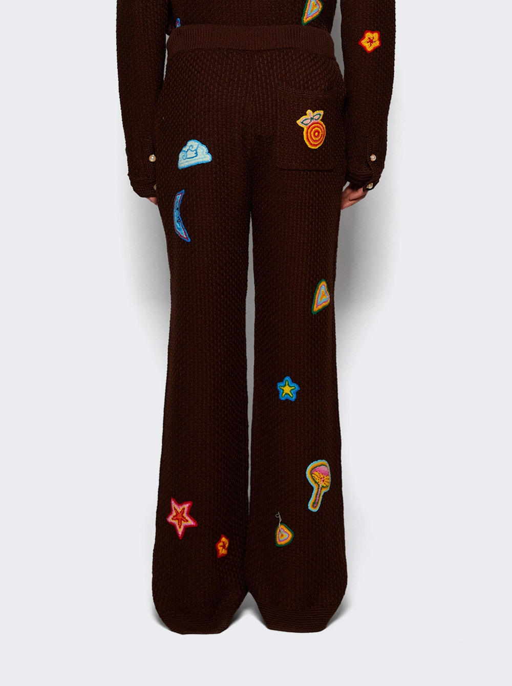 Crochet Trousers With Patches Brown - 4