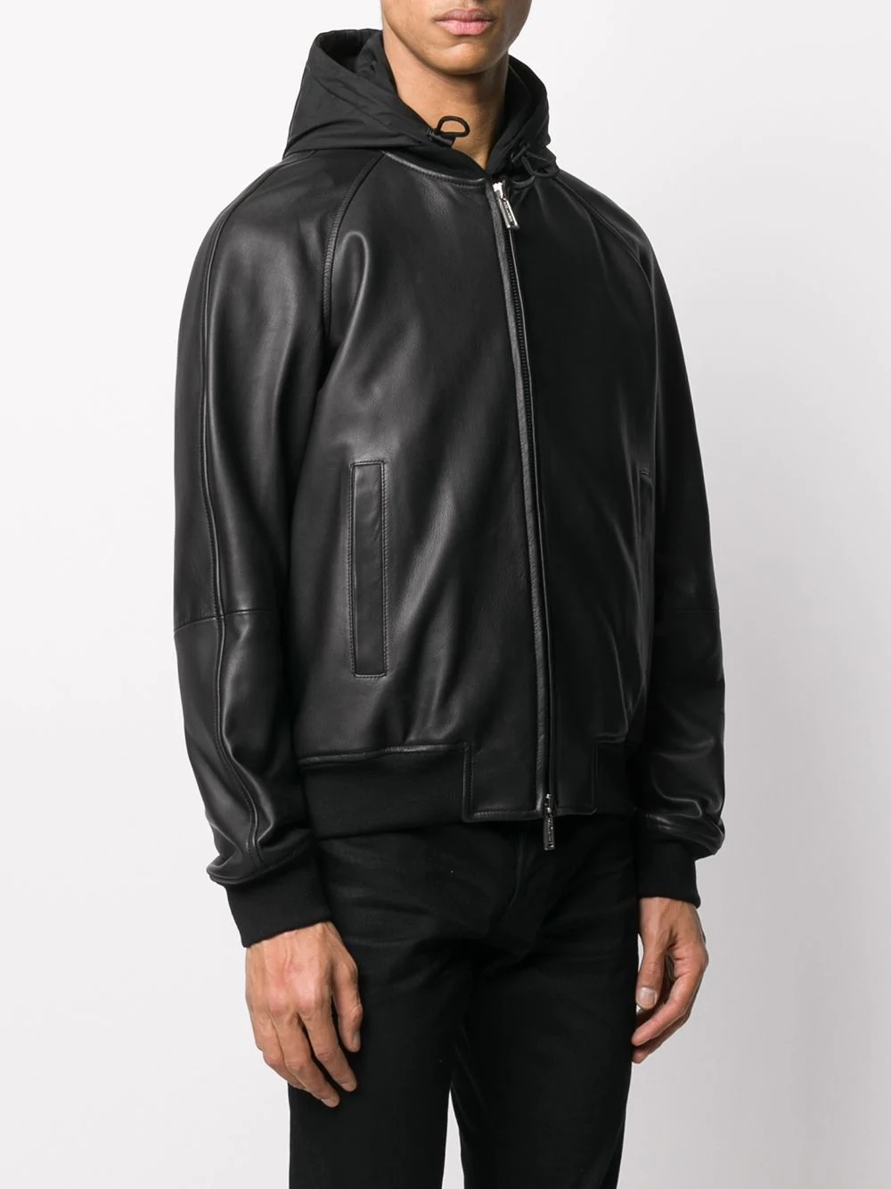 hooded zip-up bomber jacket - 3