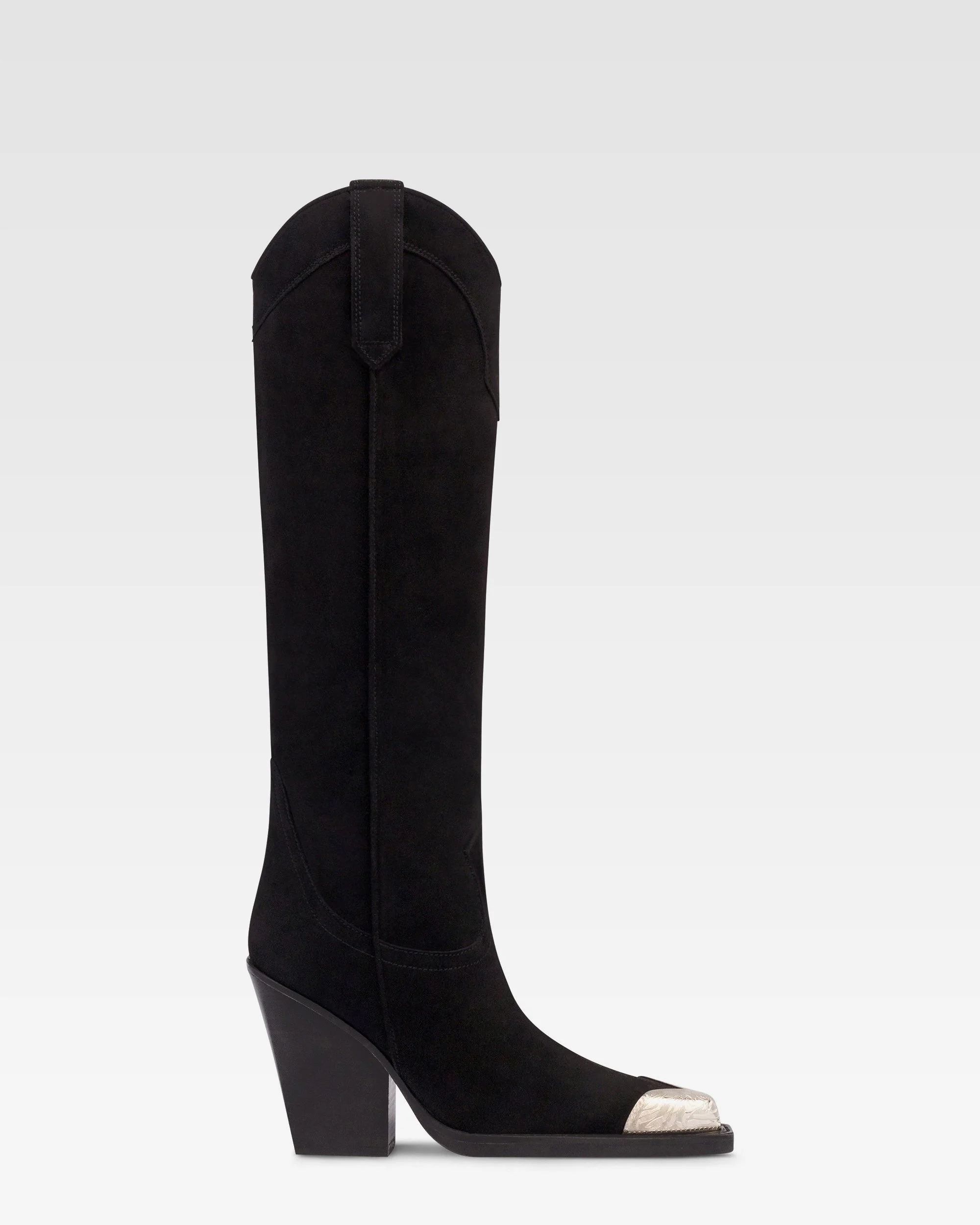Suede texan boot with metallic toe - 1