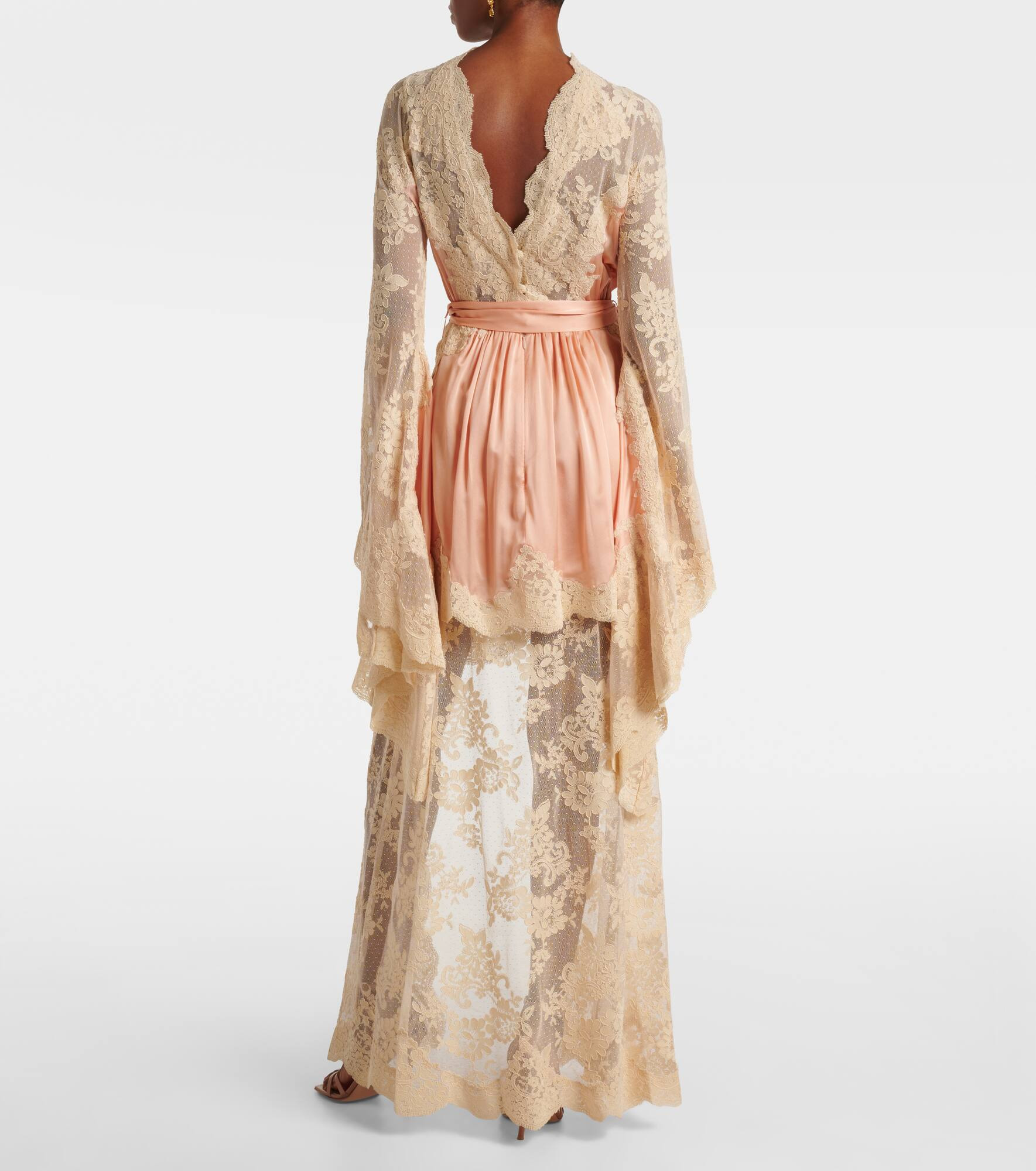 Hypnotic silk satin and lace gown - 3