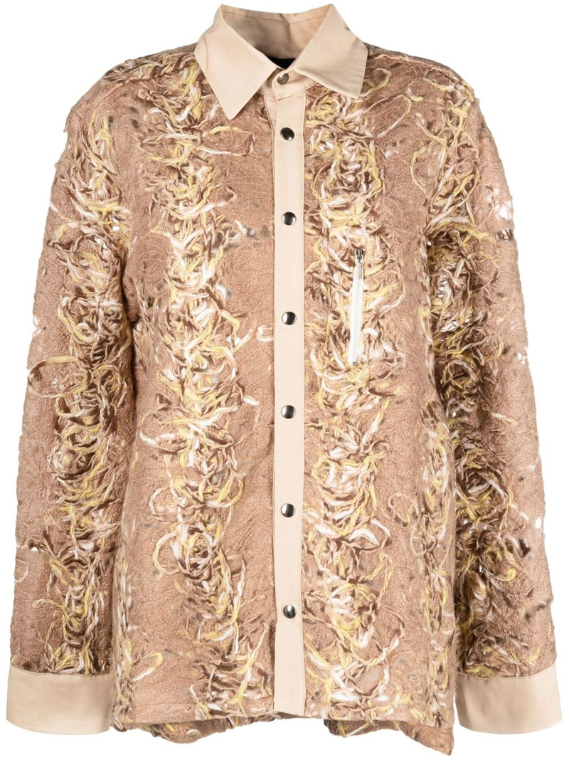 distressed-effect long-sleeve shirt 1