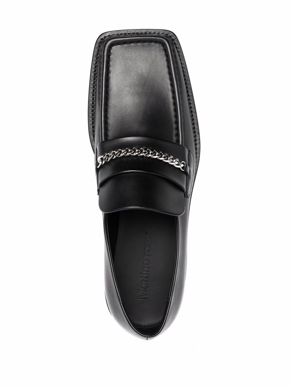 square-toe leather loafers - 4