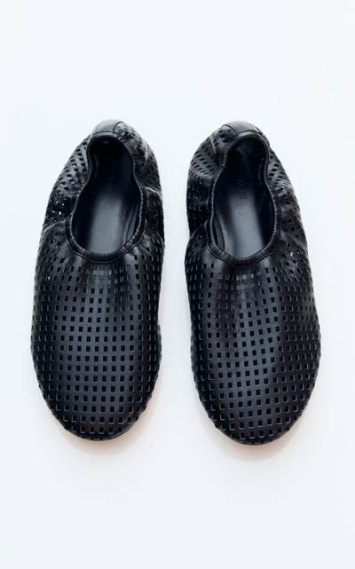 ST. AGNI Perforated Leather Ballet Flats black outlook