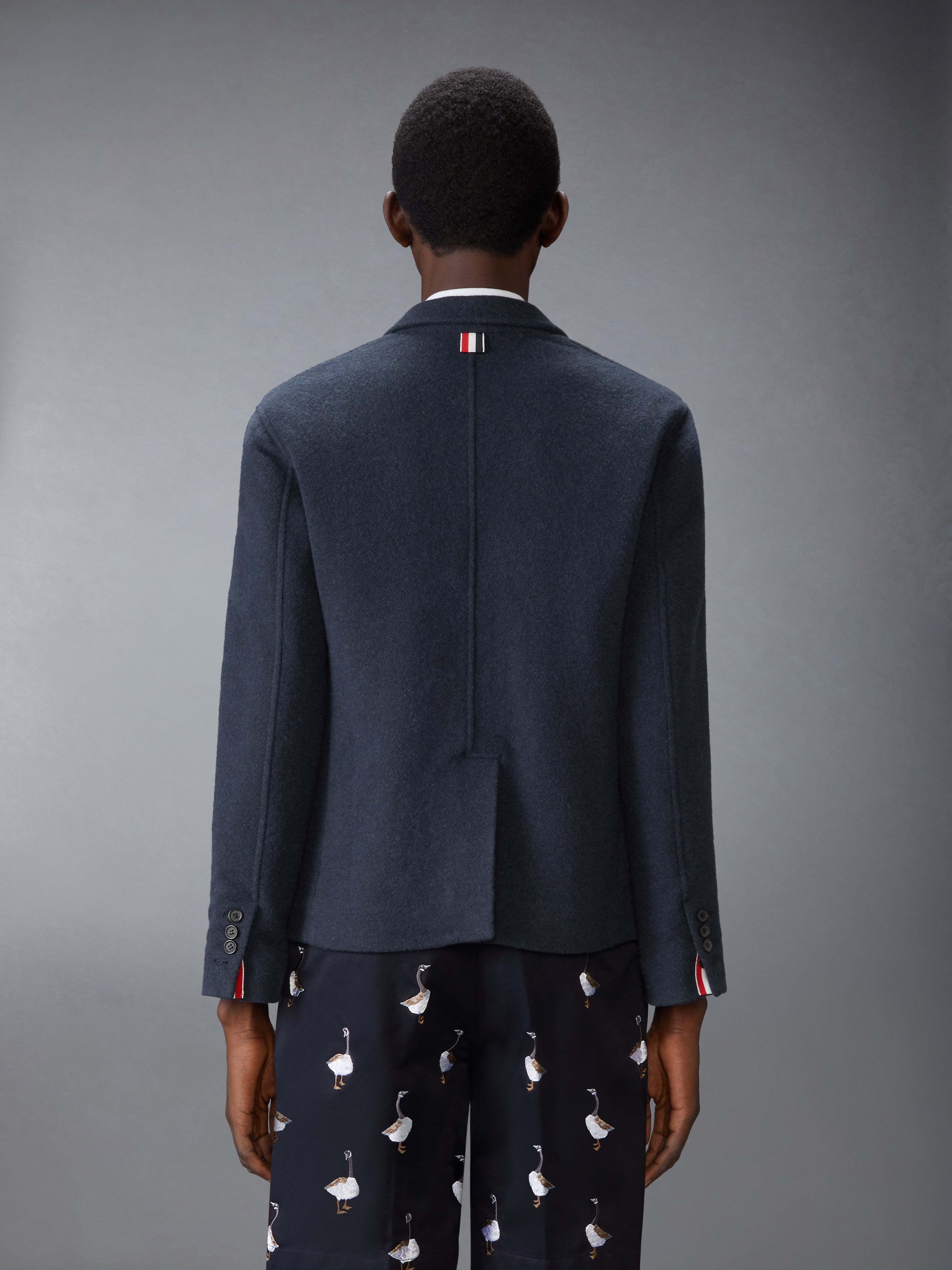 WOOL SILK PIQUE SACK JACKET - 3