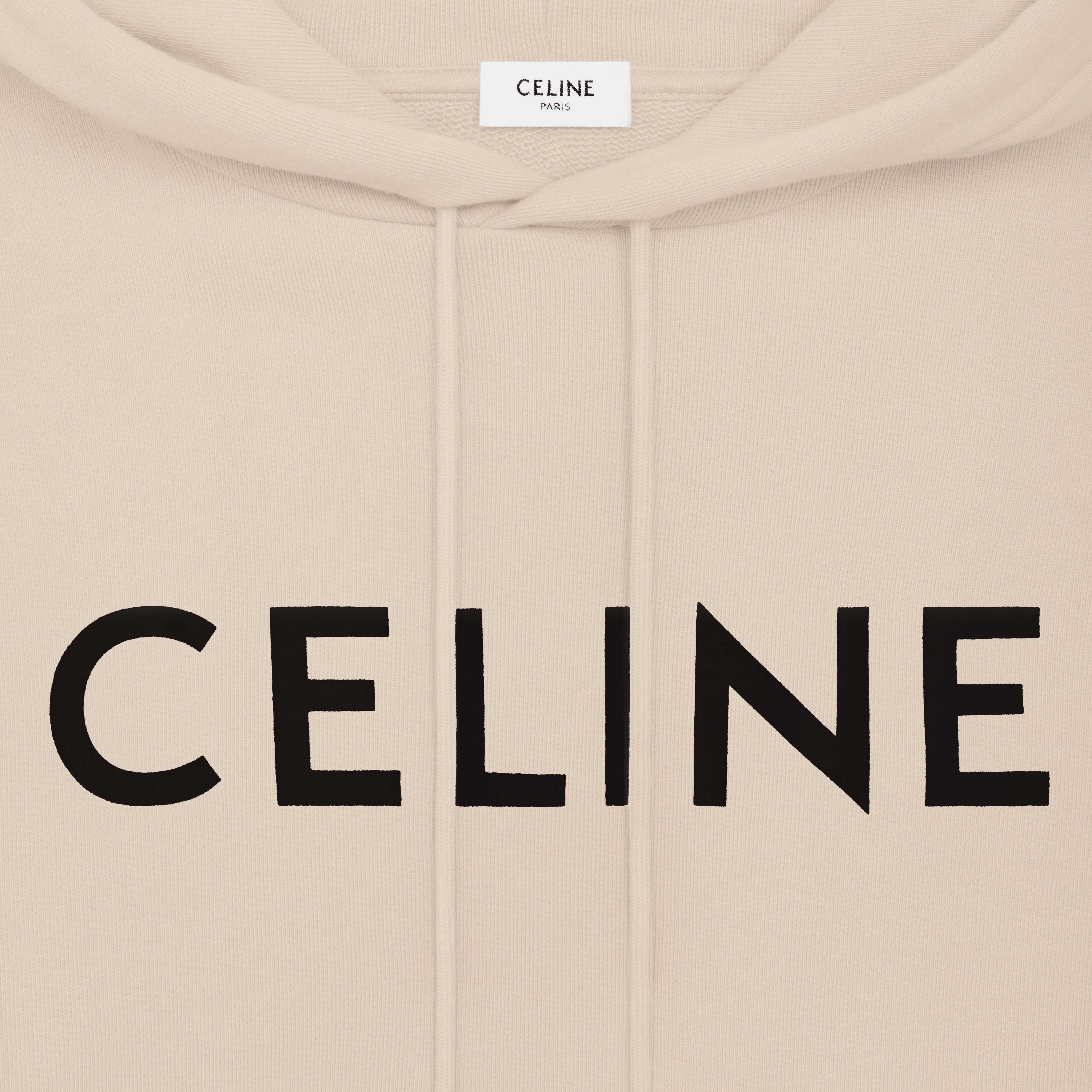celine loose hoodie in cotton fleece - 3