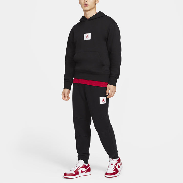 Air Jordan Flight Logo Casual Sports Fleece Lined Pullover Black CZ8261-010 - 3