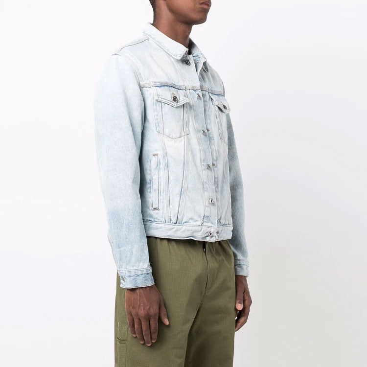 Off-White FW21 Arrow Printing Denim Jacket Version Blue OMYE054F21DEN0014001 - 3