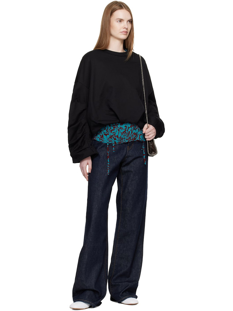 Dries Van Noten Black Draped Sweatshirt outlook