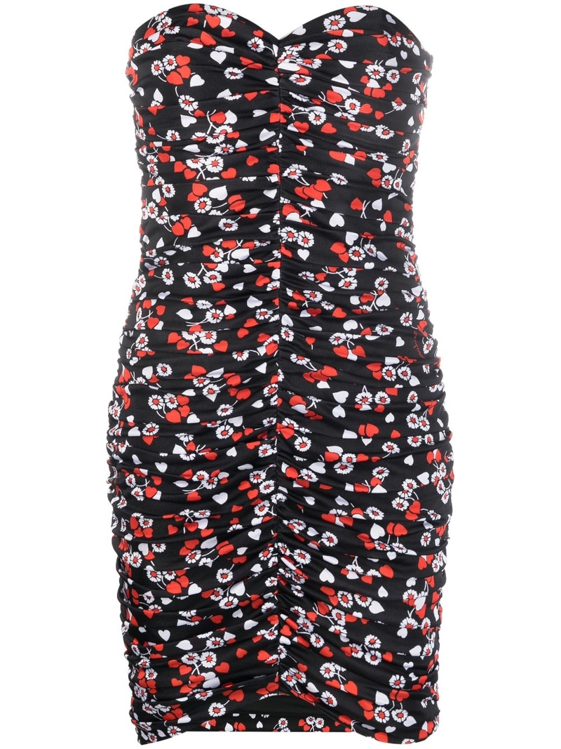 floral-print strapless minidress 1