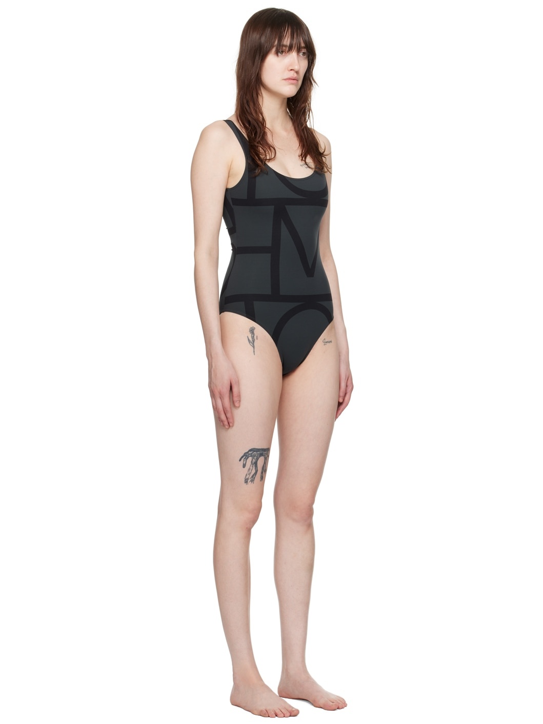 Black Monogram Swimsuit - 2
