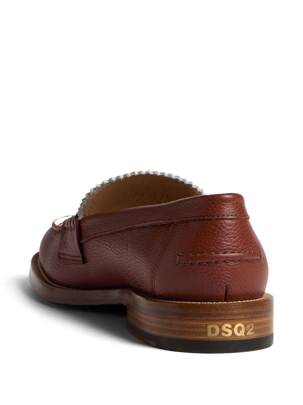 colour-block leather loafers - 3