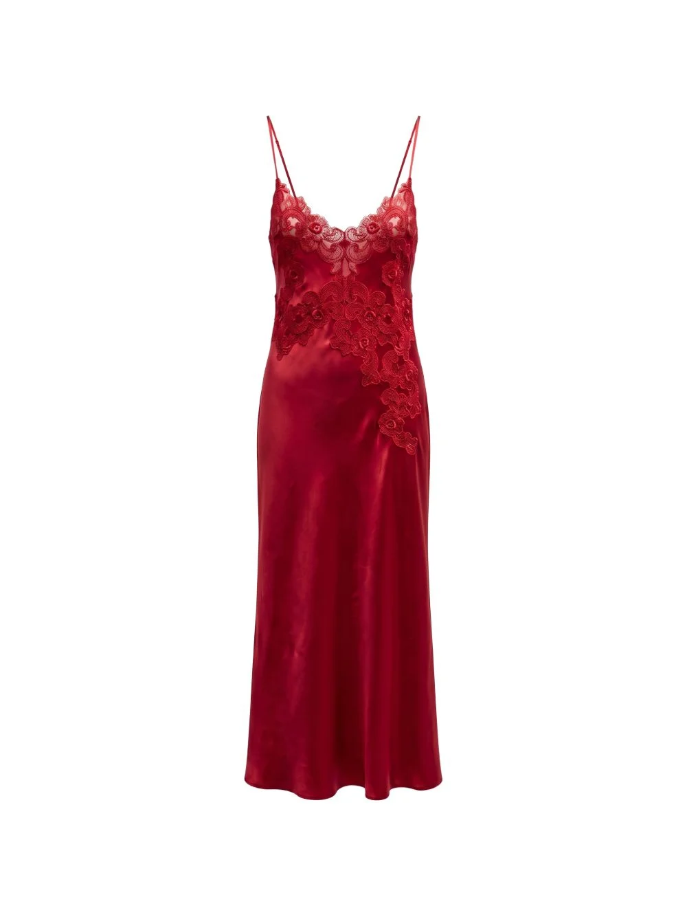 Grimilde lace-trimmed silk midi dress - 1