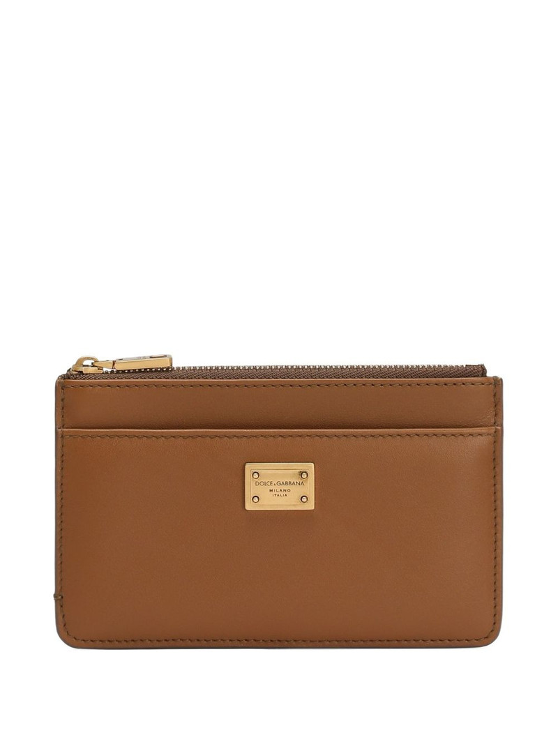 Dauphine logo-plaque zip-around card holder 1