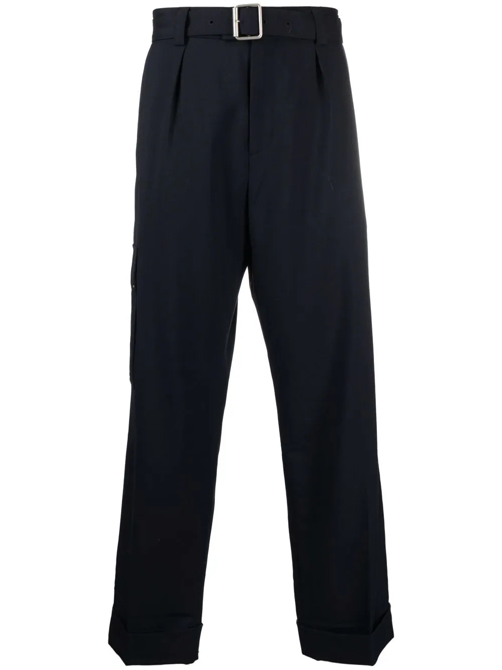 belted straight-leg trousers - 1