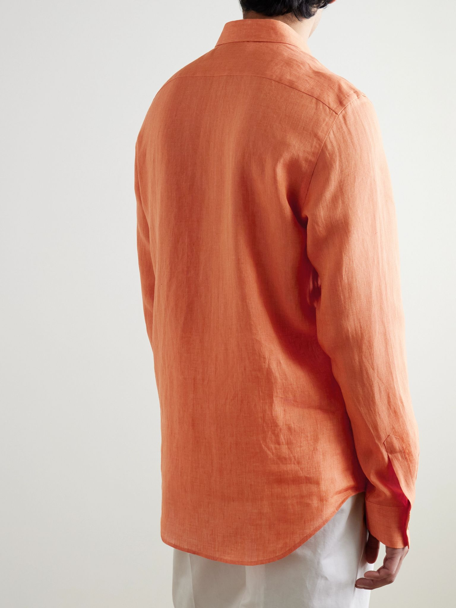 Linen Shirt Orange - 3