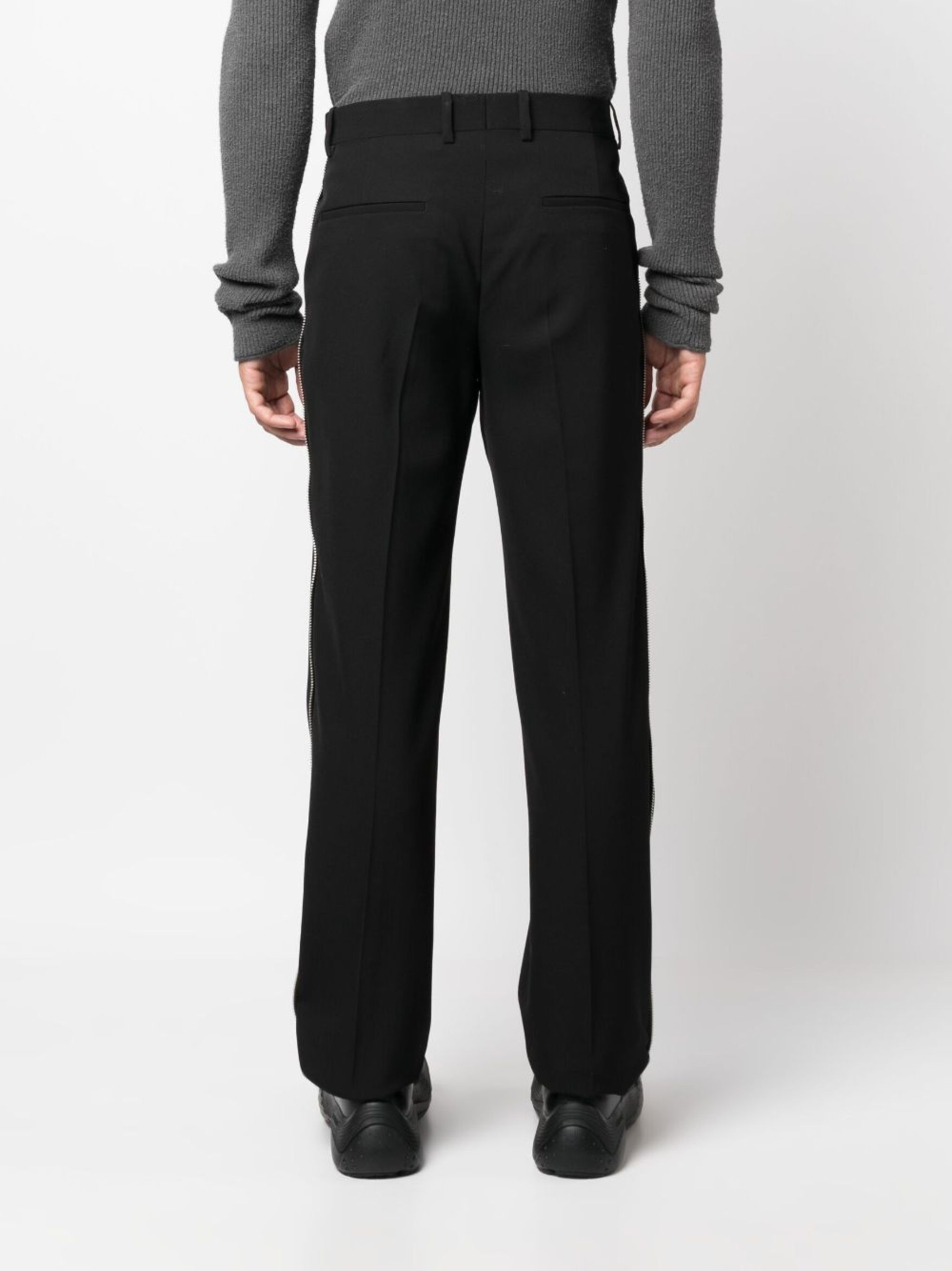 logo-embroidered straight-leg trousers - 4
