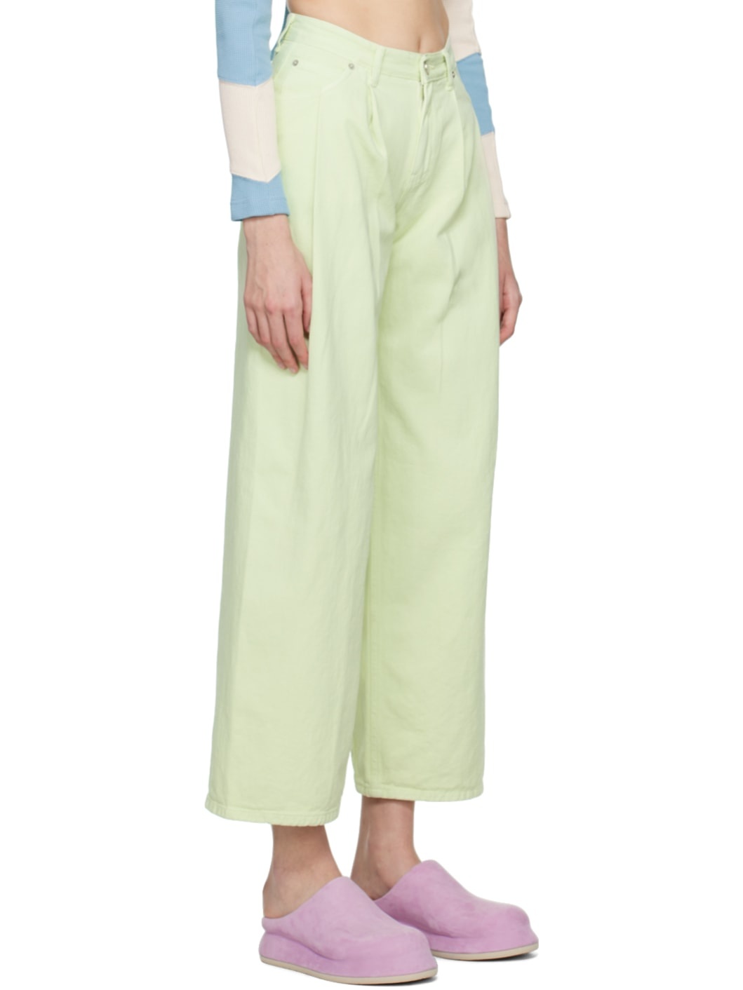 Green Pleated Trousers - 2