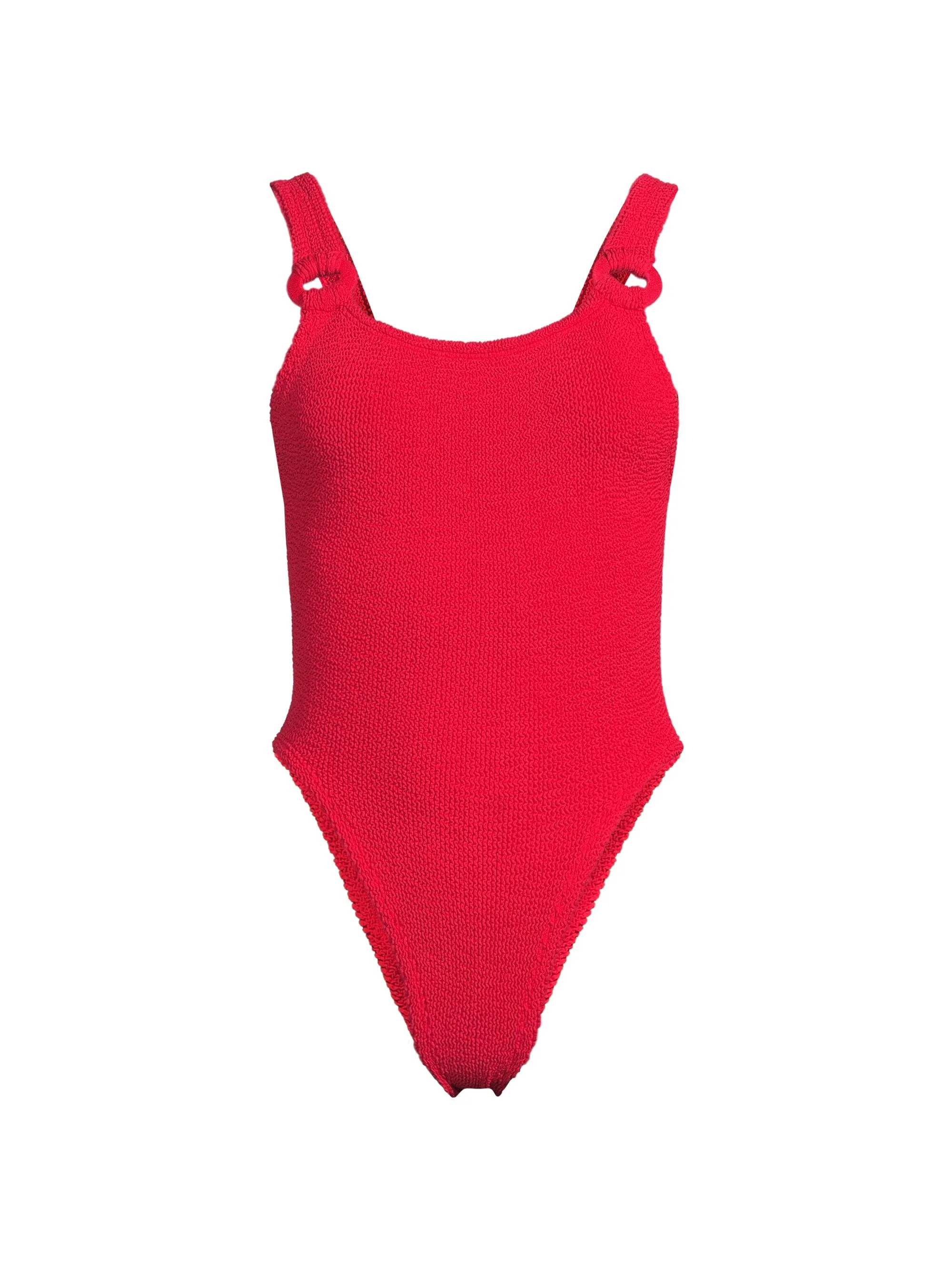 Women's Domino Circle-Insert One-Piece Swimsuit - Red - 1