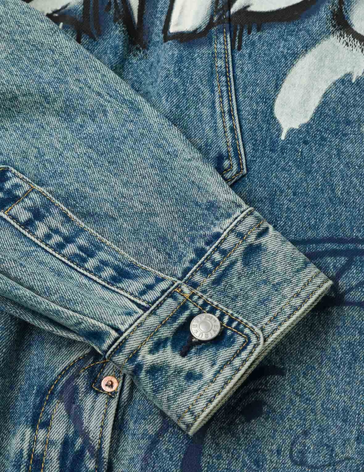 Graffiti Prints Regular Fit Denim Jacket - 13
