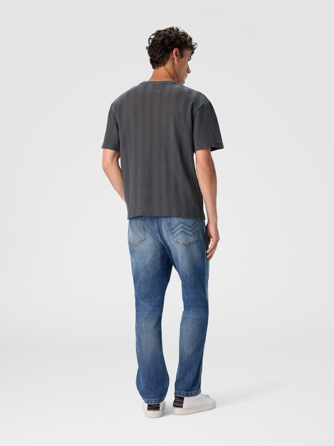 Crew Neck T-Shirt in Cotton-Viscose Raschel - 3