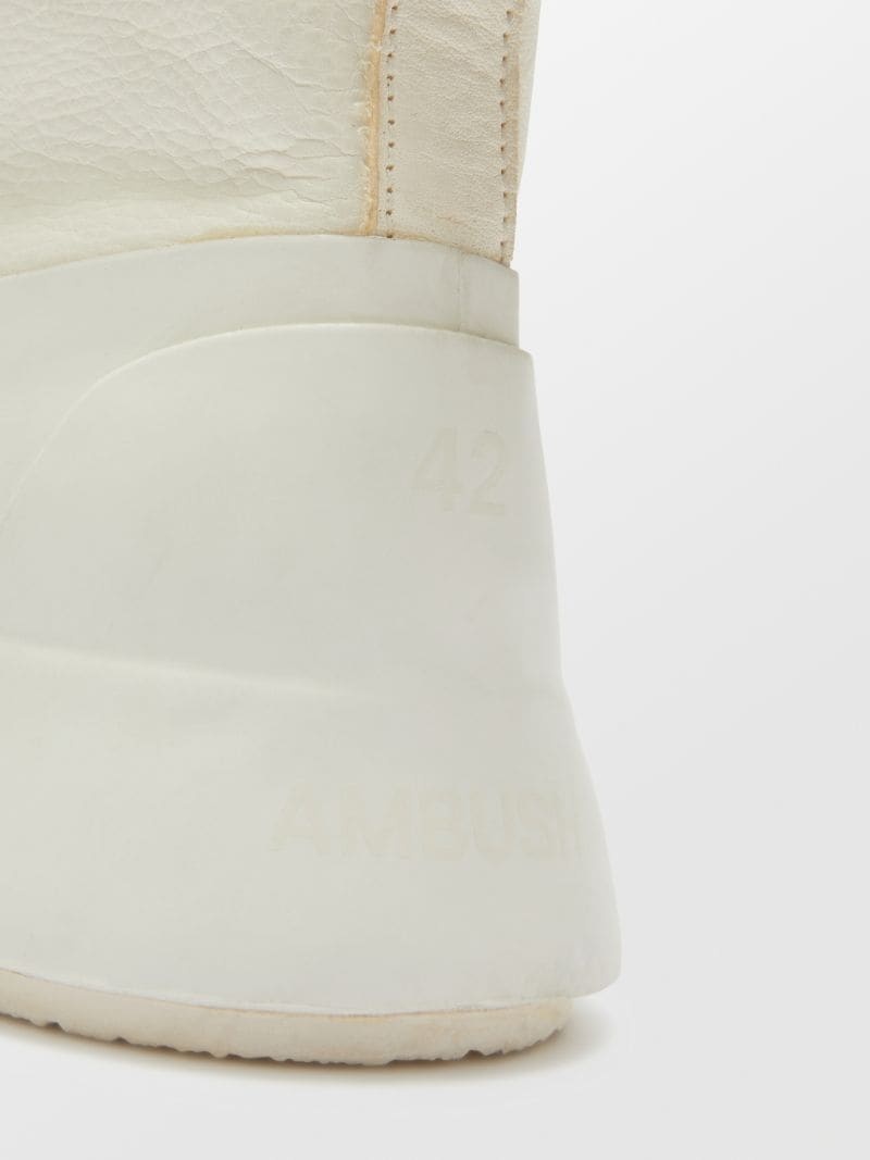 LEATHER MIX HI-TOP SNEAKER - 5