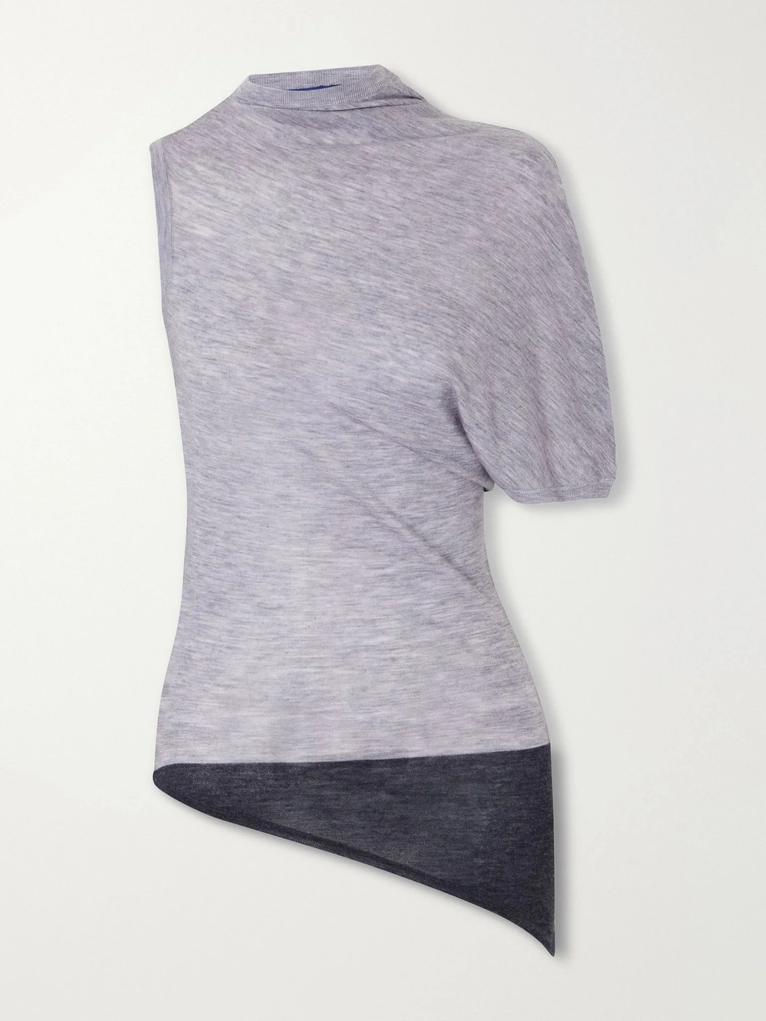 Willla asymmetric wool tank Gray - 1