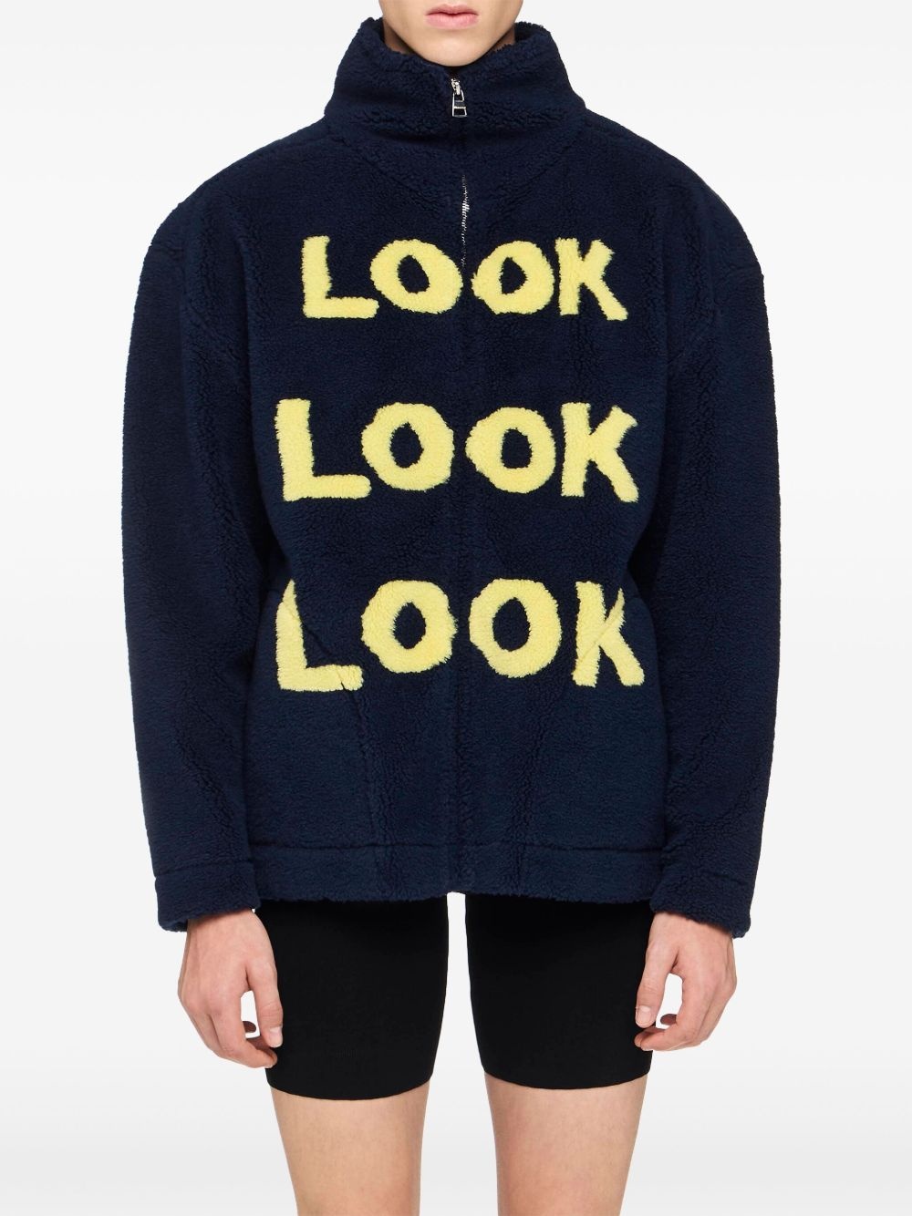 slogan-print jacket - 3