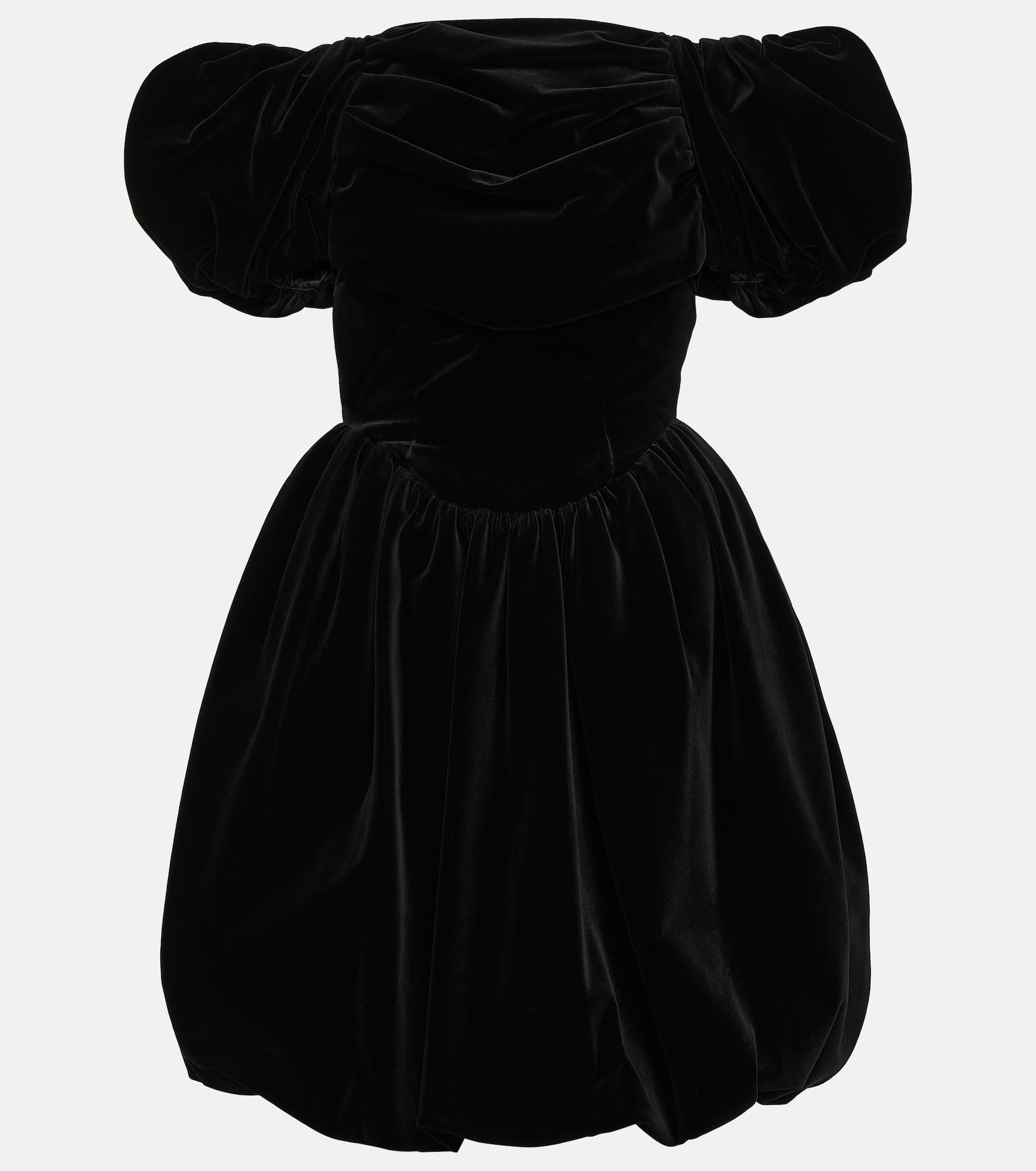 Off-shoulder velvet mini dress - 1