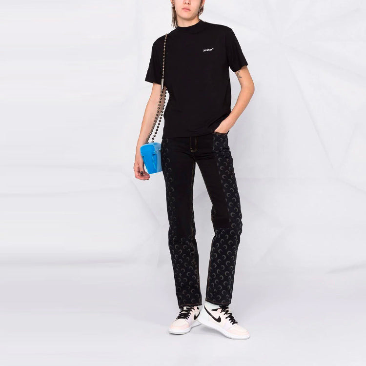 (WMNS) Off-White Logo-Print Diag T-shirt 'Black' OWAA049C99JER0011001 - 2