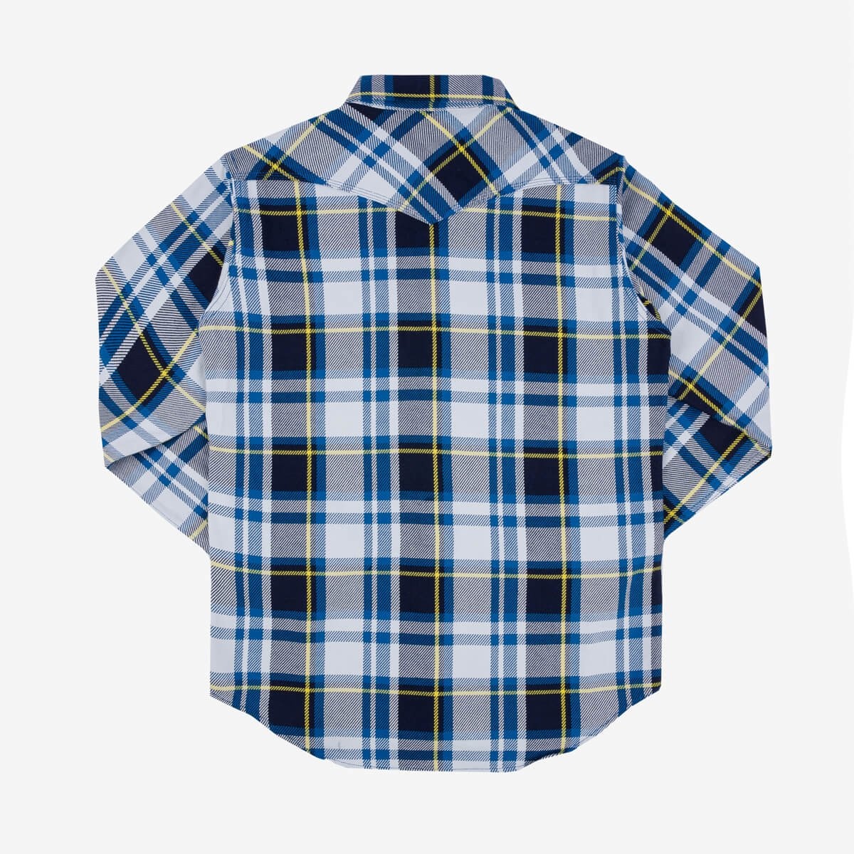 IHSH-390-BLU 9oz Selvedge American Check Western Shirt - Blue - 6